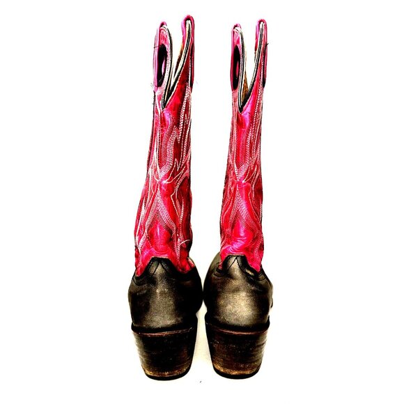 Vintage Stetson Cowboy Boots Western Ranch Leather Pink Gray Womens Size 5.5 - Picture 7 of 14